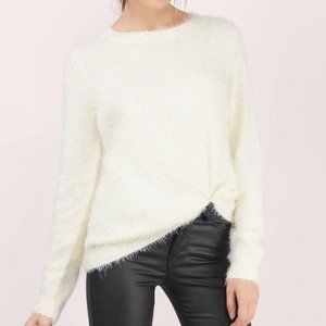 A New Day | NWT White Fuzzy Crewneck Sweater